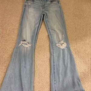 American Eagle Outfitters Blue Flare Wide Leg Jeans